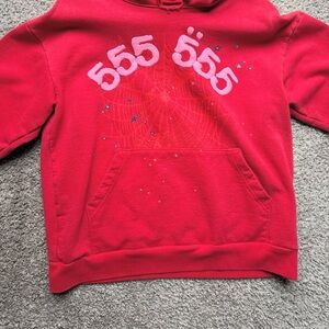 Kids Red Hoodie with Graphic Design